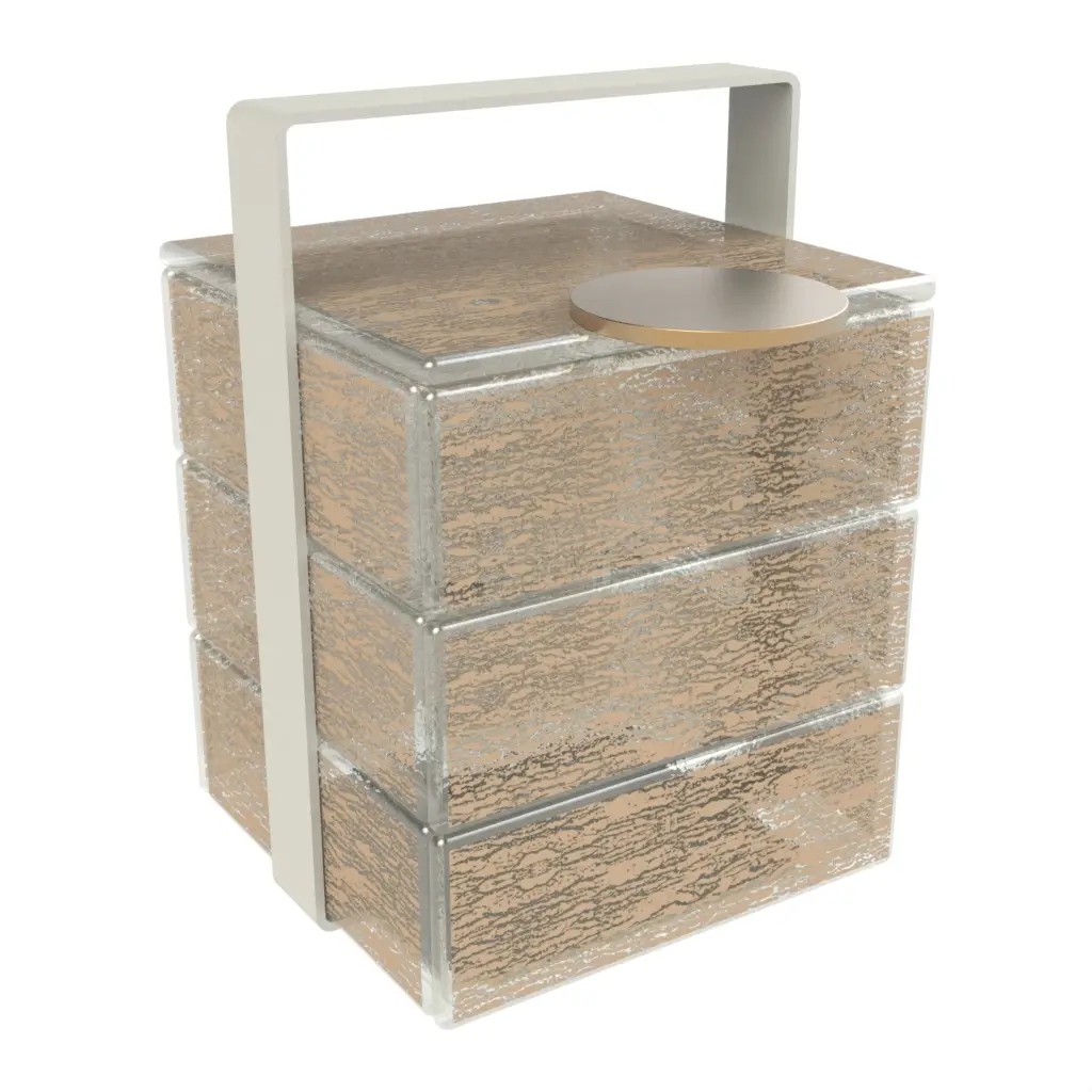 Modern Bento Box in Almond Beige - Specialty Serveware - 3/4 View