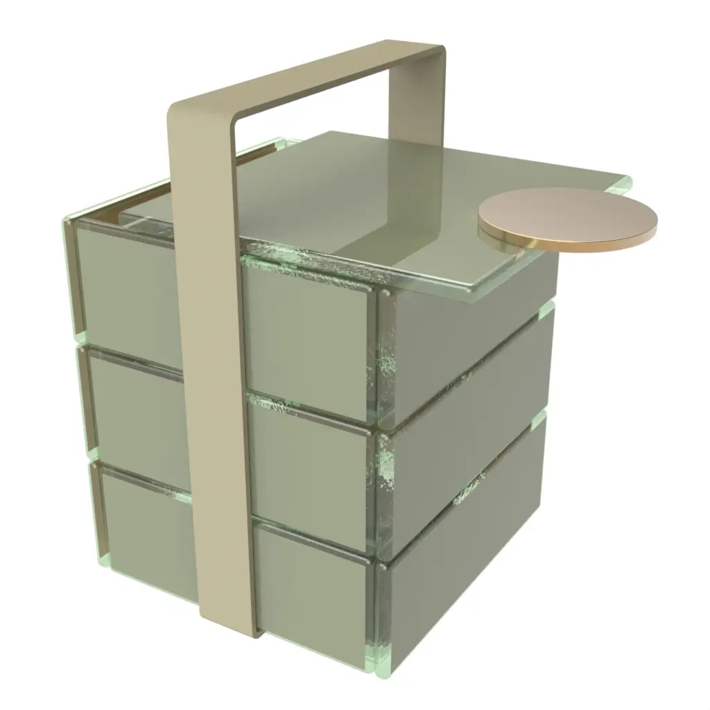 Modern Bento Box - Specialty Serveware | MyGlassStudio - 3/4 View