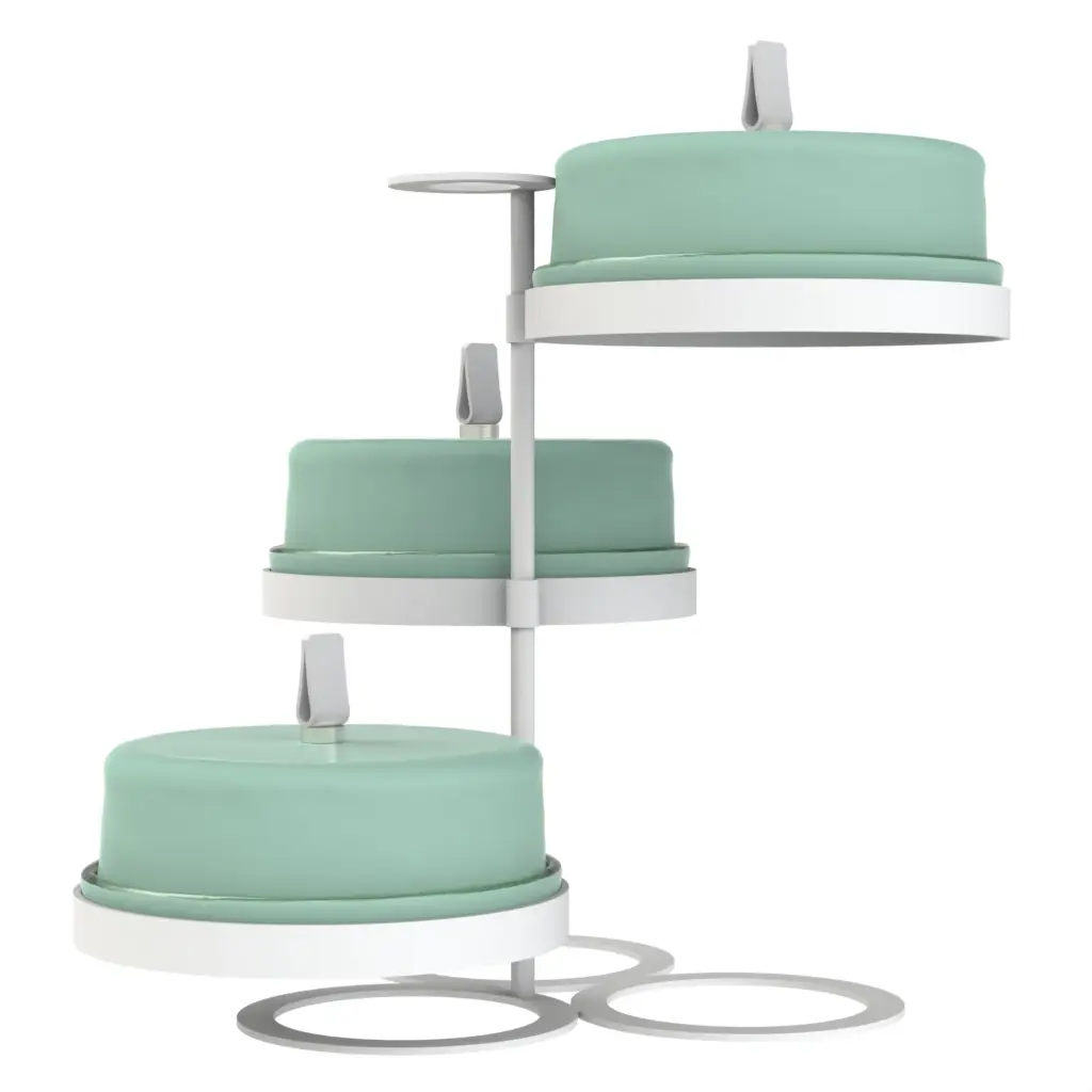Modern Cake Stand With Dome in Teal Turquoise - Cake Stands - 3/4 View