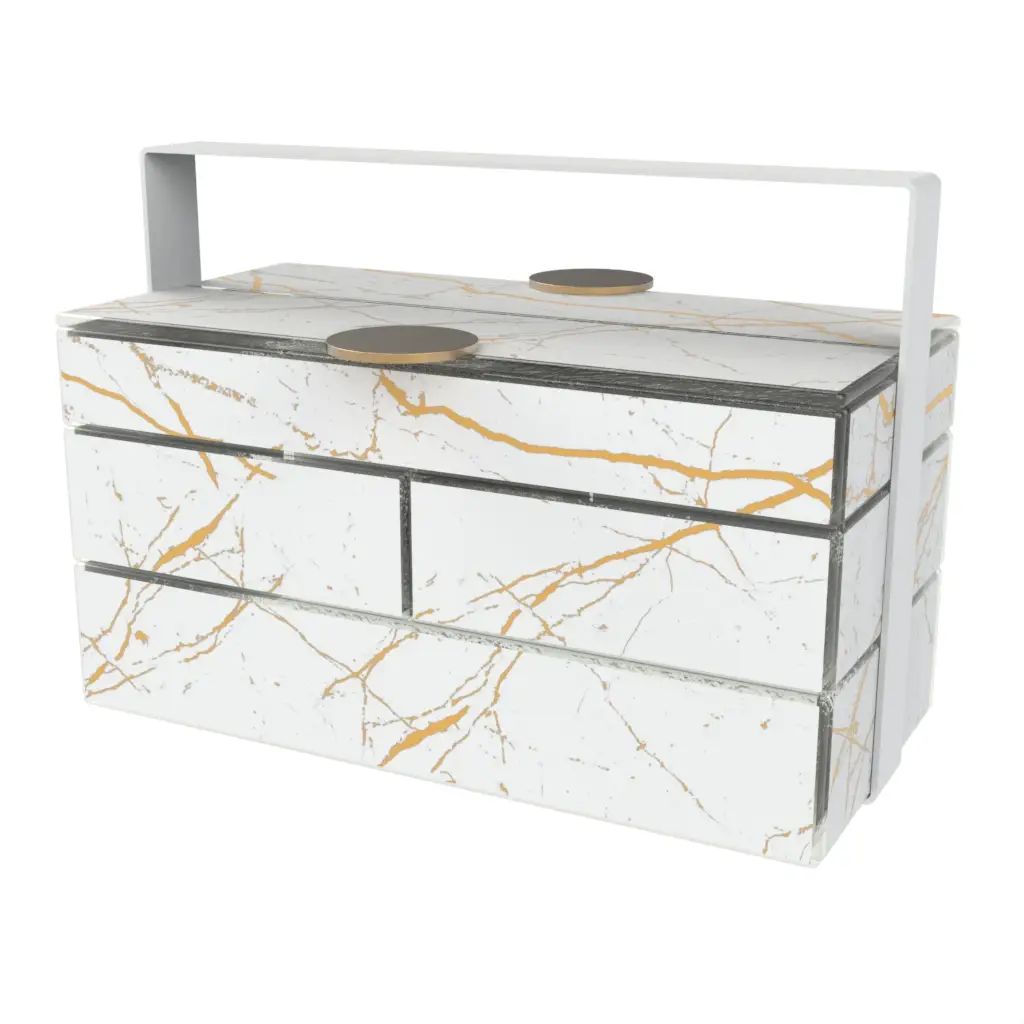 Modern Picnic Basket in Milk White - Specialty Serveware - 3/4 View
