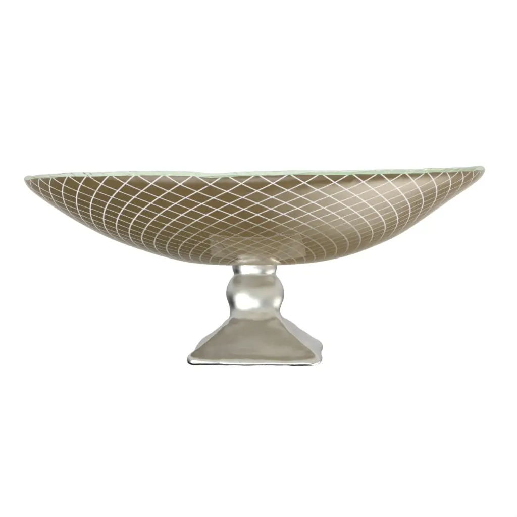 Pedestal Bowl in Olive Green - Welcome Amenities - 3/4 View