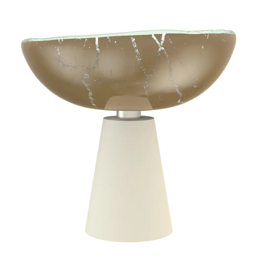 Pedestal Bowl in Olive Gray - Welcome Amenities - 3/4 View