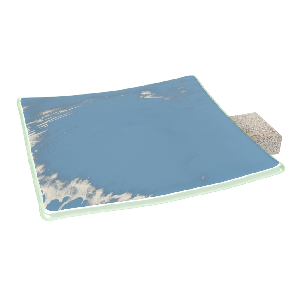 Pedestal Serving Tray in Niagara Blue - Welcome Amenities - 3/4 View