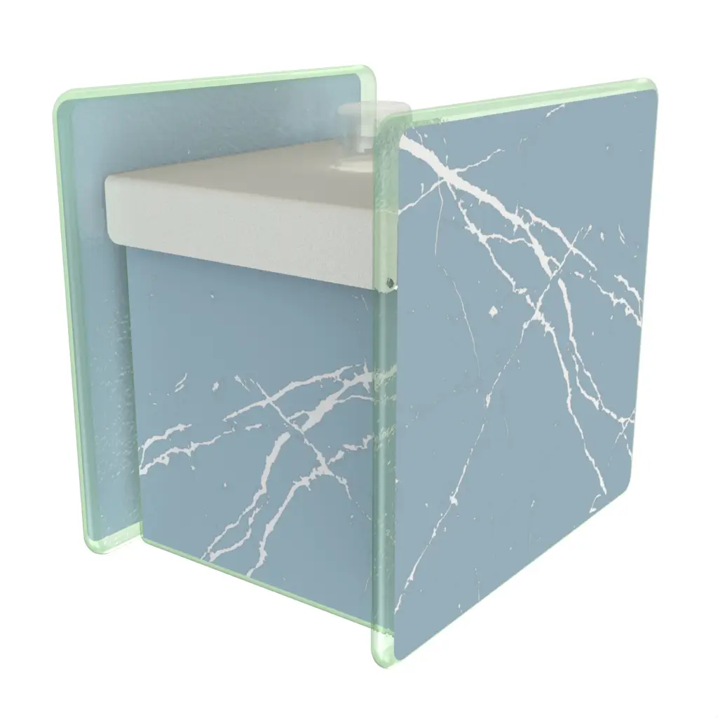 Q Tip Holder in Light Blue - Hotel Bathroom Accents - 3/4 View