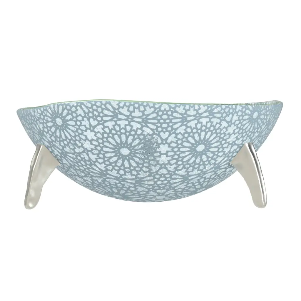 Small Footed Bowl in Light Blue - Welcome Amenities - 3/4 View