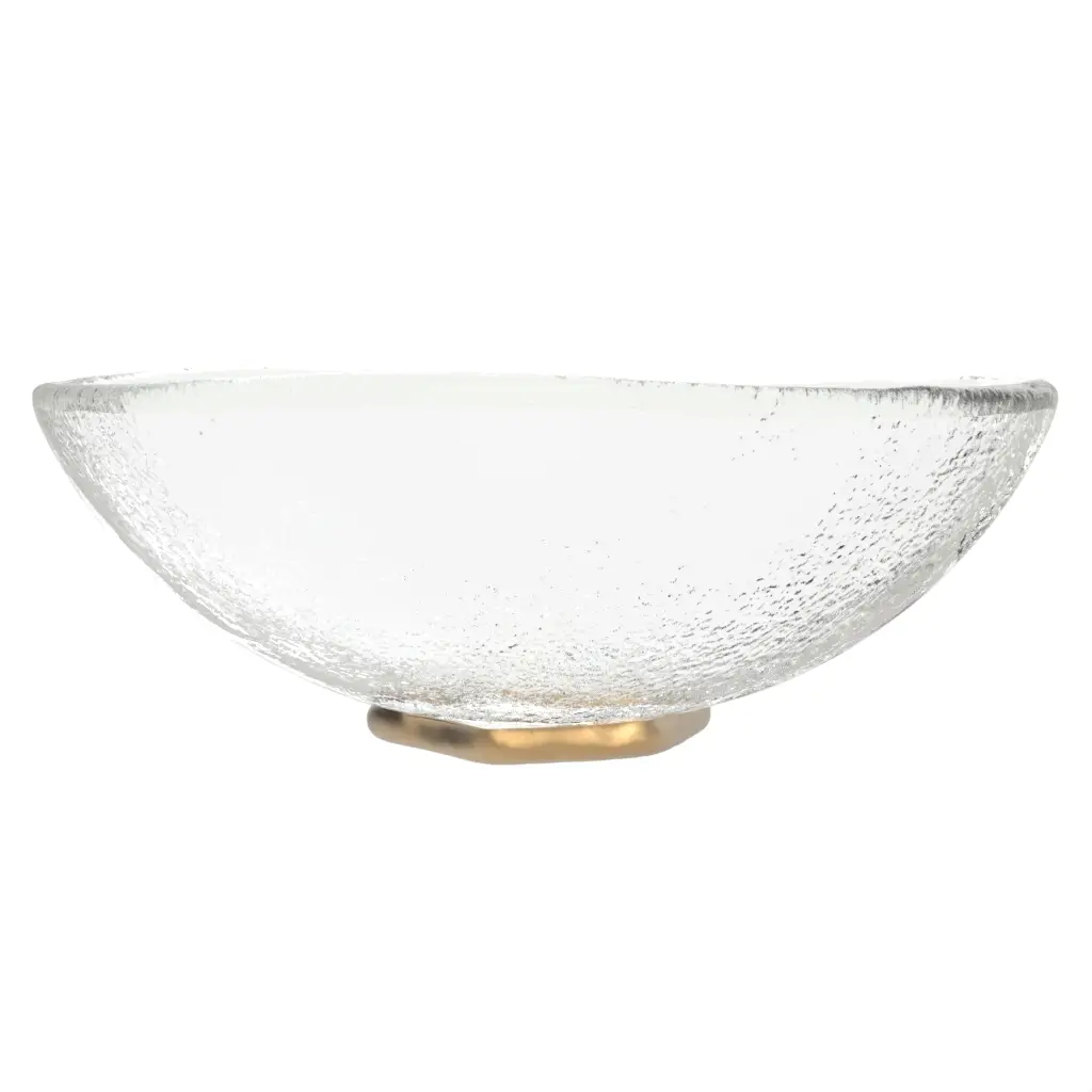 Small Footed Bowl in Glass With Texture - Welcome Amenities - 3/4 View