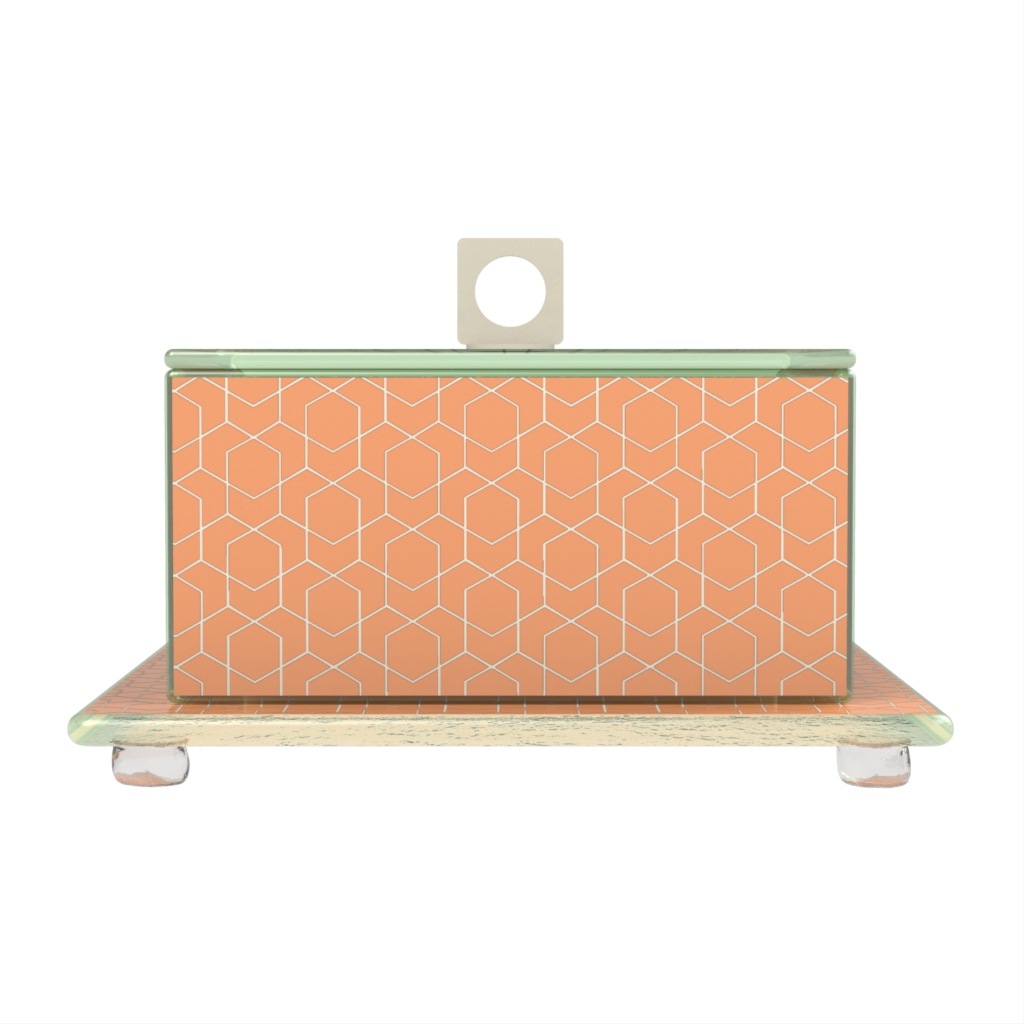 Square Glass Cloche in Apricot Crush - Welcome Amenities - Side View