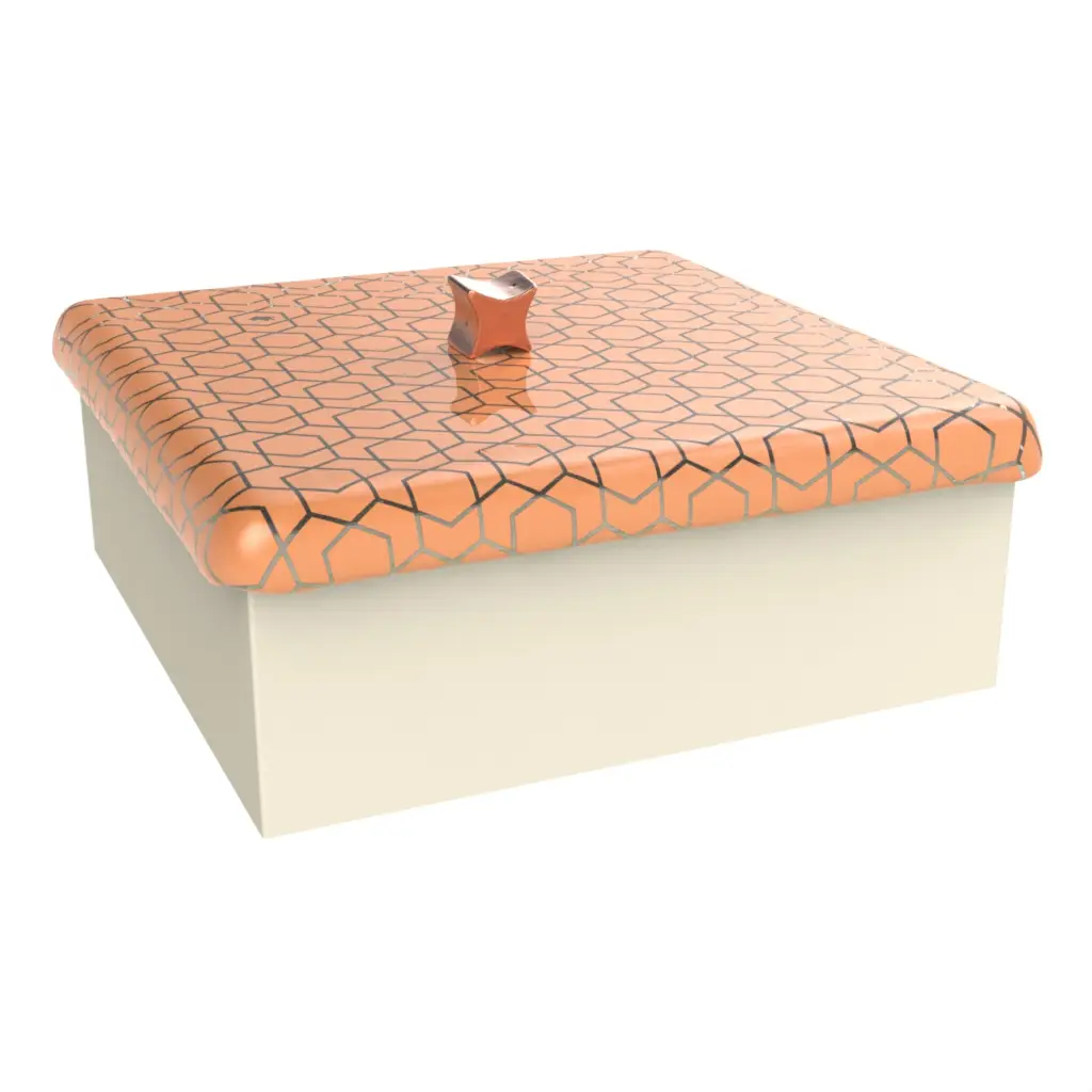Square Glass Cloche in Apricot Crush - Serving Dishes - 3/4 View