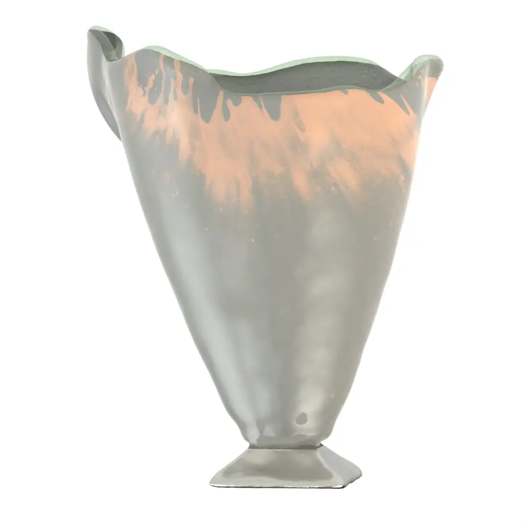 Statement Vase in Dark Silver Gray - Hotel Room Decor - 3/4 View