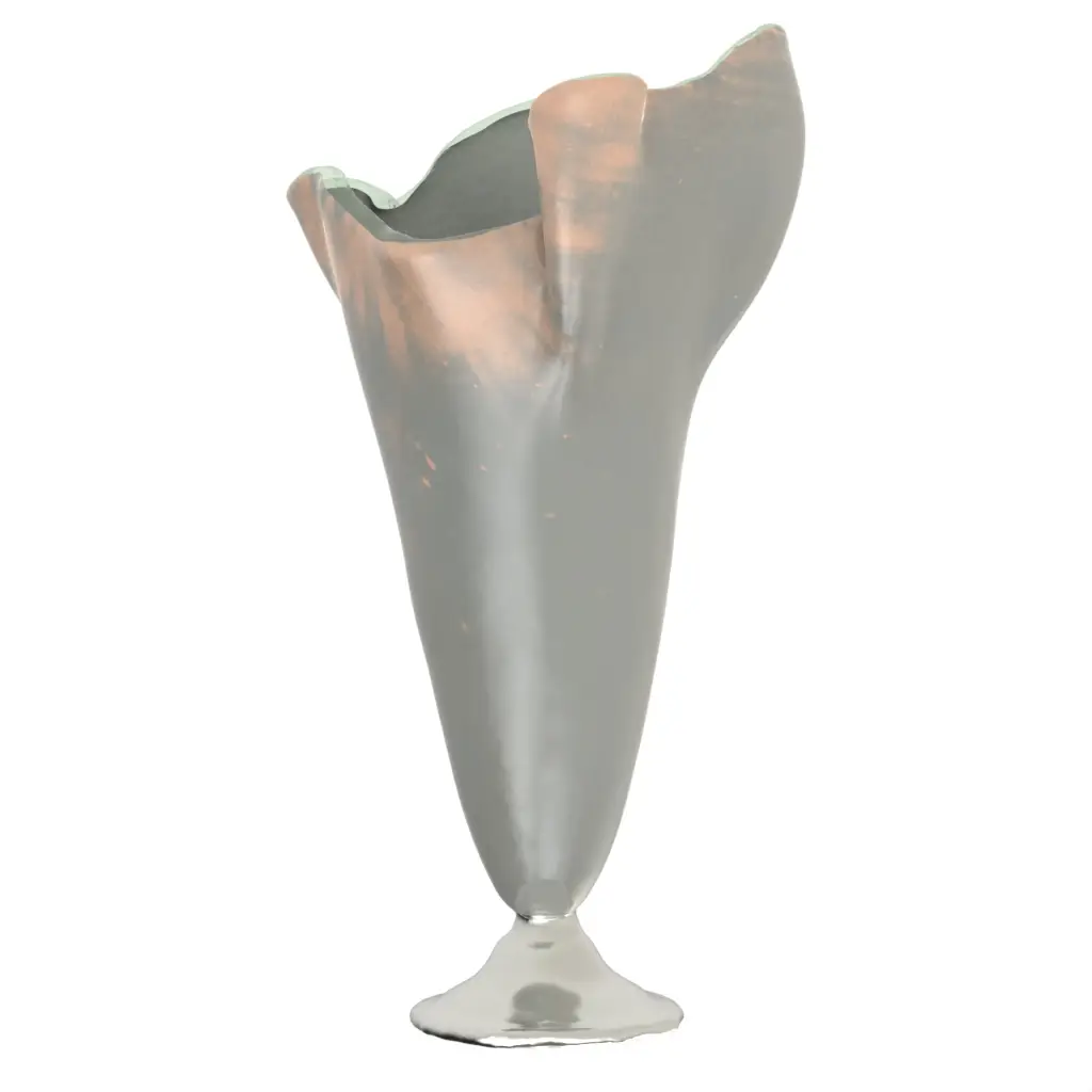 Statement Vase in Dark Silver Gray - Hotel Room Decor - 3/4 View