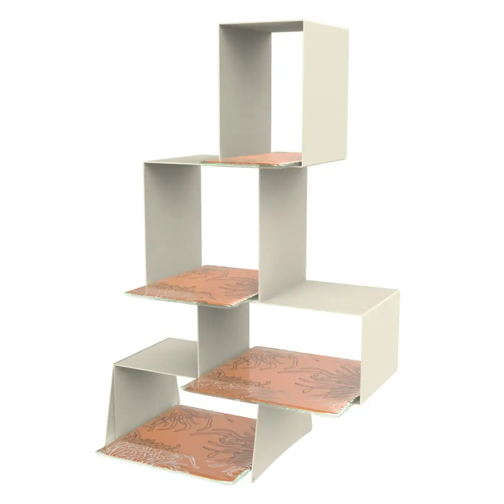 Three Tier Afternoon Tea Stand in Apricot Crush - Tea Stands - 3/4 View