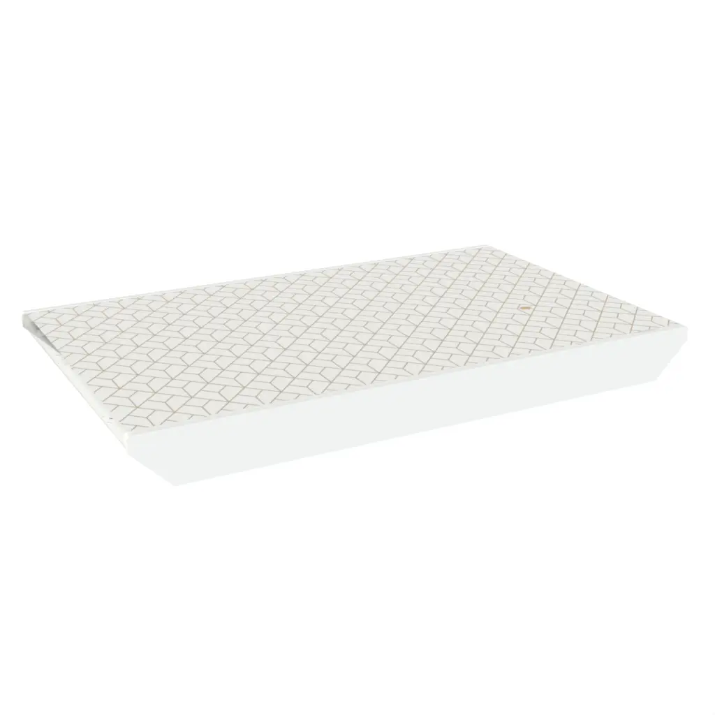 Tray With Feet in Milk White - Hotel Room Decor - 3/4 View