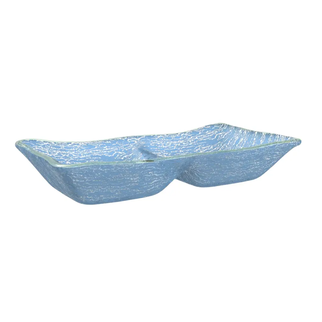 2 Part Serving Dish in Azure Blue - Serving Dishes - 3/4 View