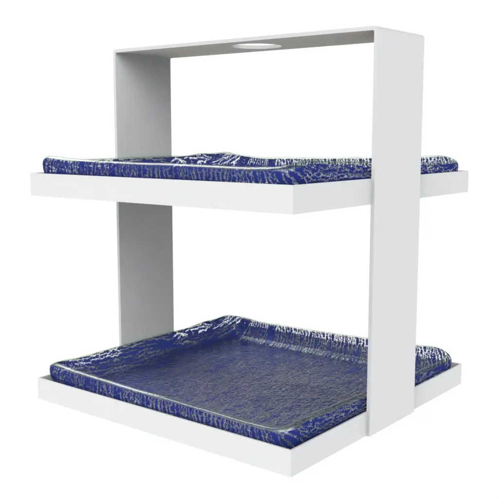 2 Tier Cake Stand in Cobalt Blue - Tea Stands - 3/4 View