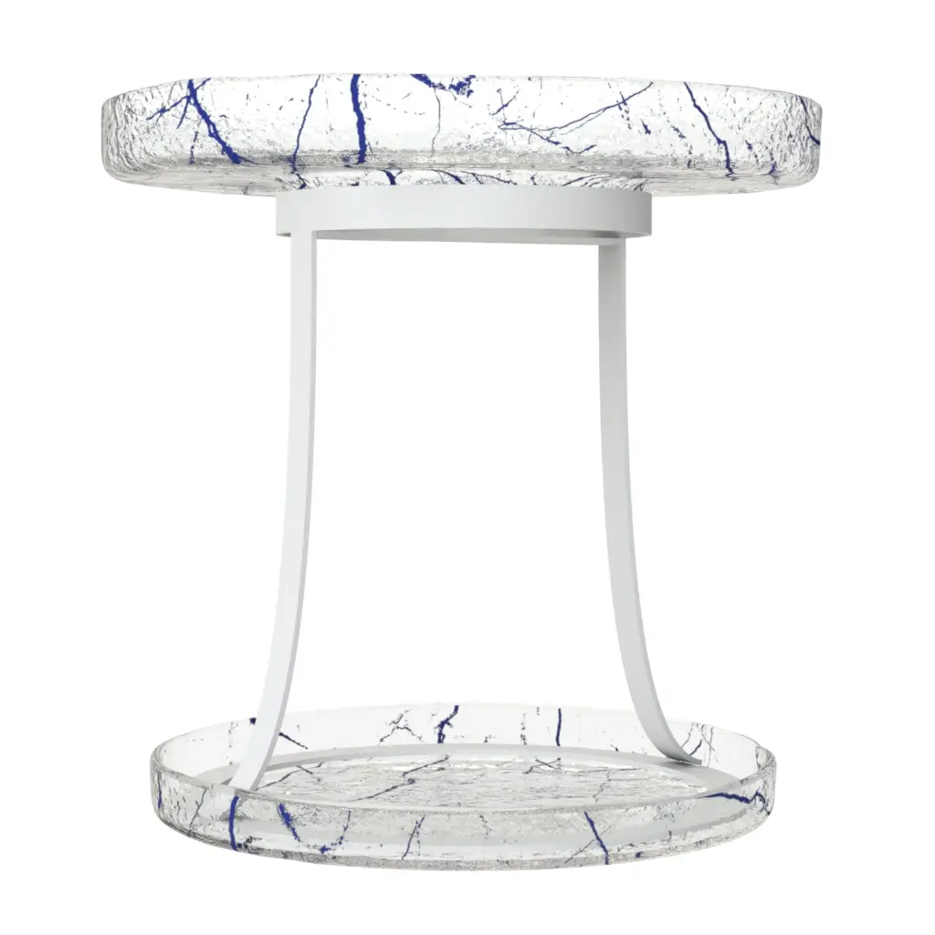 2 Tier Seafood Tower Set - Specialty Serveware | MyGlassStudio - 3/4 View