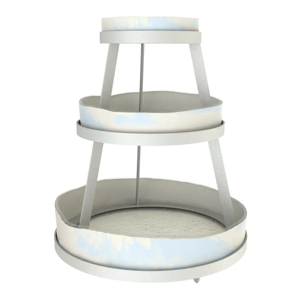 3 Tier Seafood Tower Set - Specialty Serveware | MyGlassStudio - 3/4 View