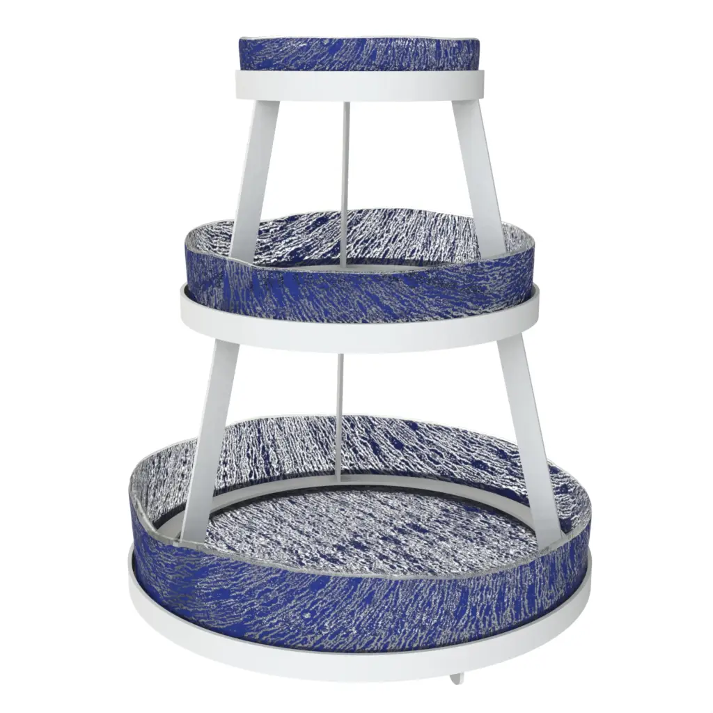 3 Tier Seafood Tower Set in Cobalt Blue - Specialty Serveware - 3/4 View