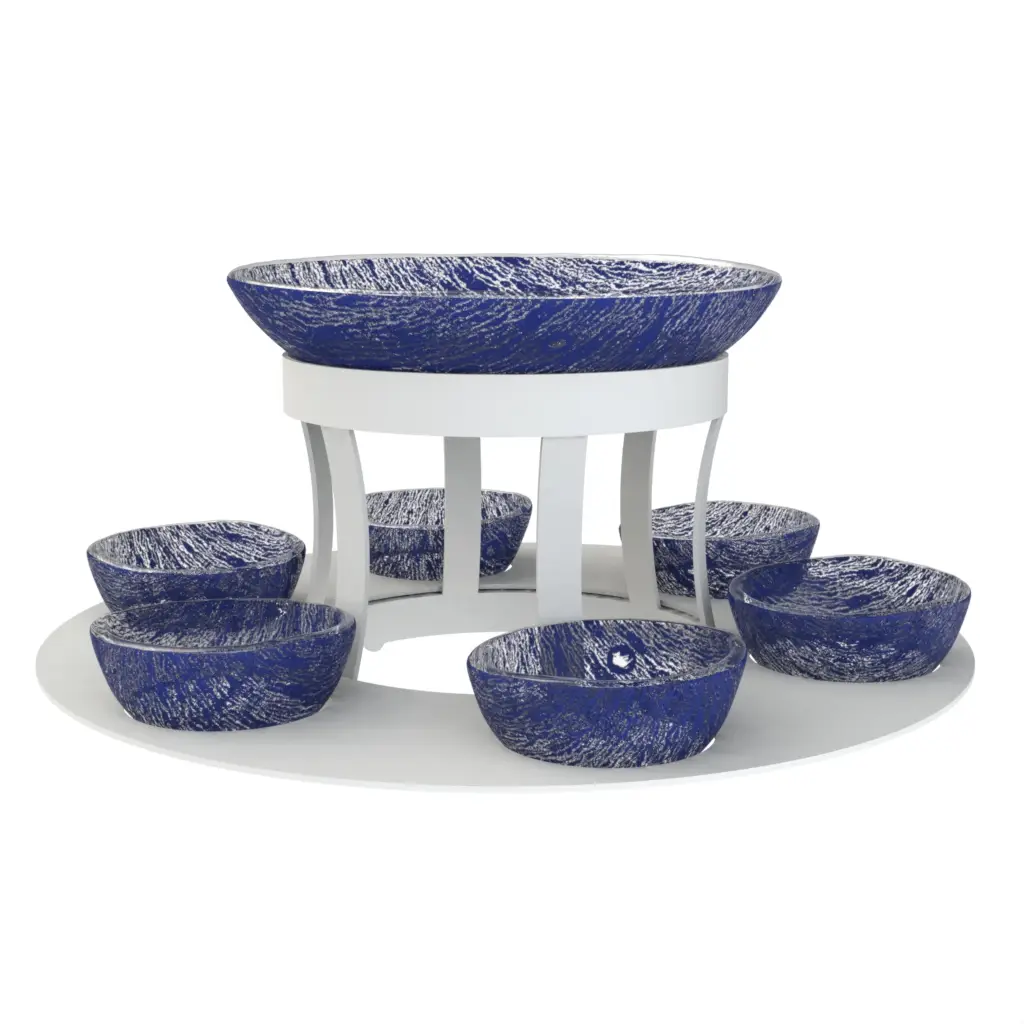 Caviar Serving Set in Cobalt Blue - Specialty Dinnerware - 3/4 View
