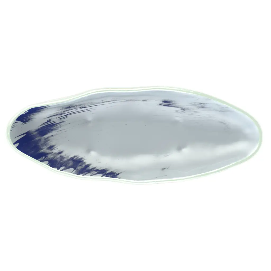 Boat Serving Dish in Light Blue - Organic Plates - 3/4 View