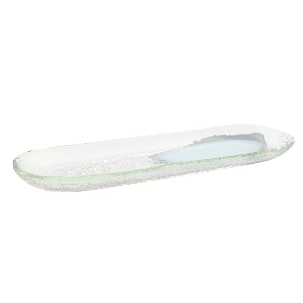 Boat Shaped Serving Dish - Oblong Plates & Bowls | MyGlassStudio - 3/4 View