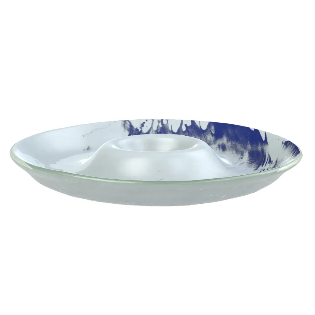 Chip And Dip Bowl - Snacks Serveware | MyGlassStudio - 3/4 View