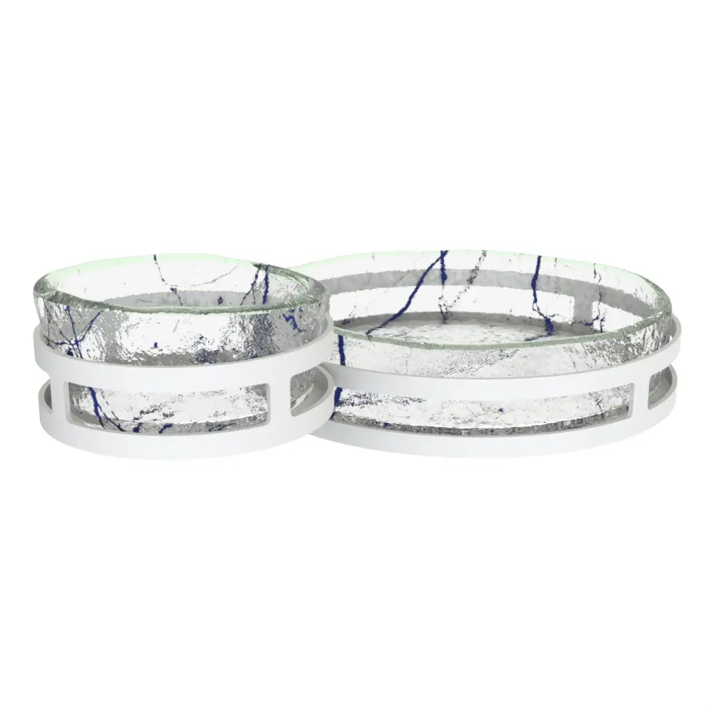 Chip And Dip Serveware - Snacks Serveware | MyGlassStudio - 3/4 View