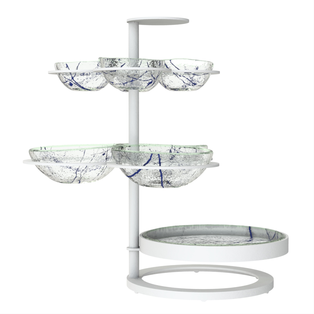 Chip And Dip Serveware - Snacks Serveware | MyGlassStudio - 3/4 View