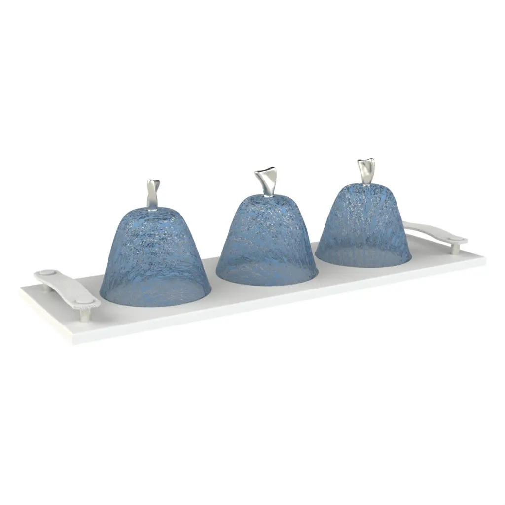 Dome Plate Cover in Azure Blue - Welcome Amenities - 3/4 View
