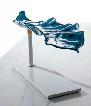 Footed Tray In Light Blue - Hotel Room Decor
