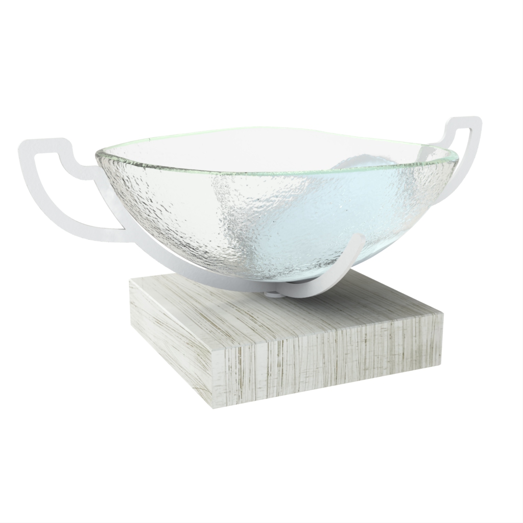 Footed Serving Bowl - Welcome Amenities | MyGlassStudio - 3/4 View