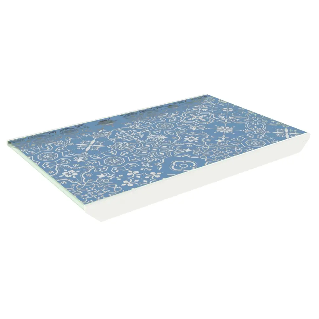 Footed Tray - Hotel Room Decor | MyGlassStudio - 3/4 View