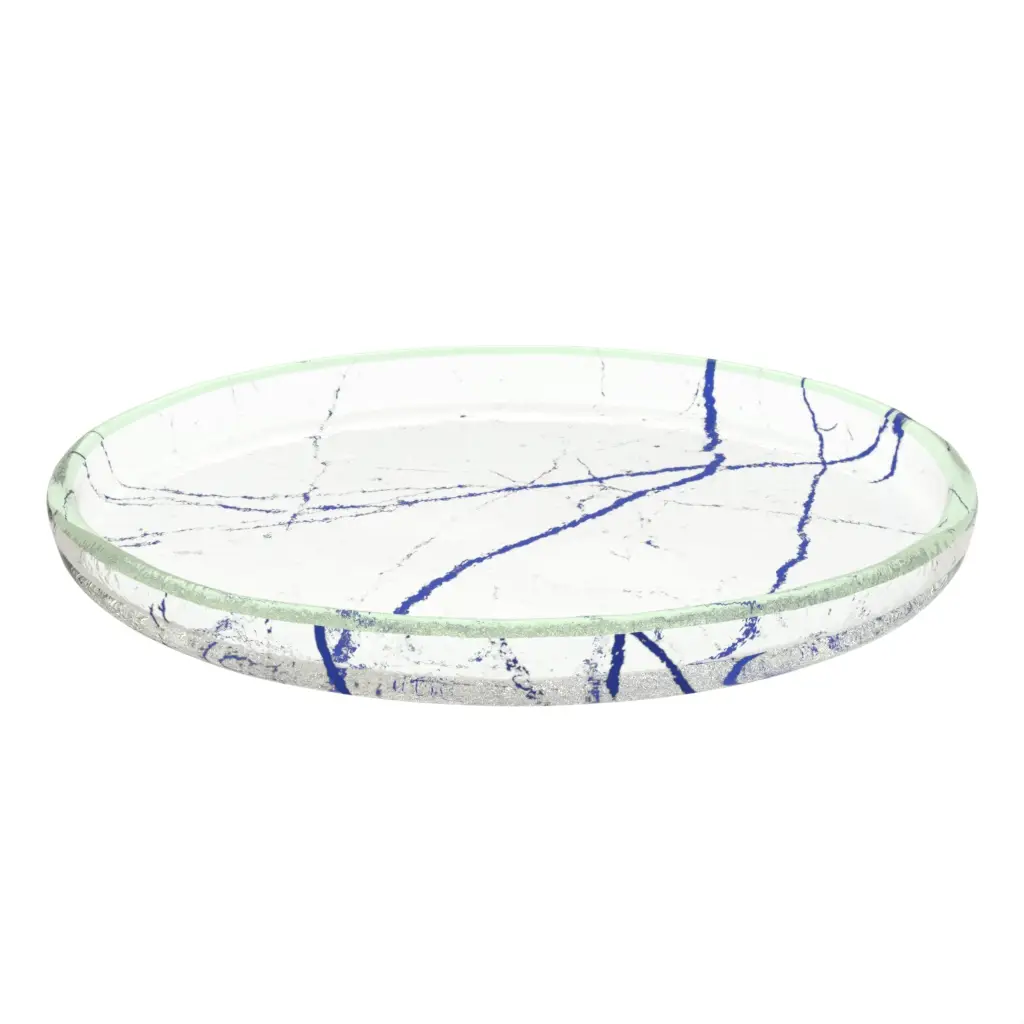 Glass Appetizer Plates - Side Plates | MyGlassStudio - 3/4 View