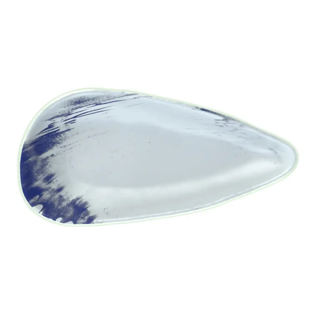 Glass Appetizer Plate in Light Blue - Side Plates - 3/4 View