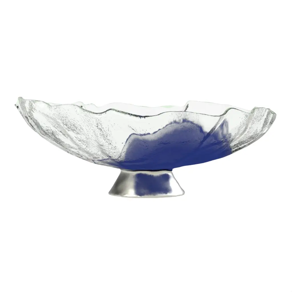 Glass Punch Bowl in Cobalt Blue - Bar Accessories - 3/4 View