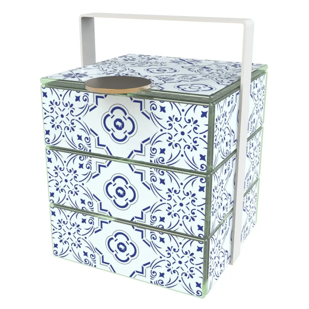 Jubako Bento Box in Light Blue - Specialty Serveware - 3/4 View
