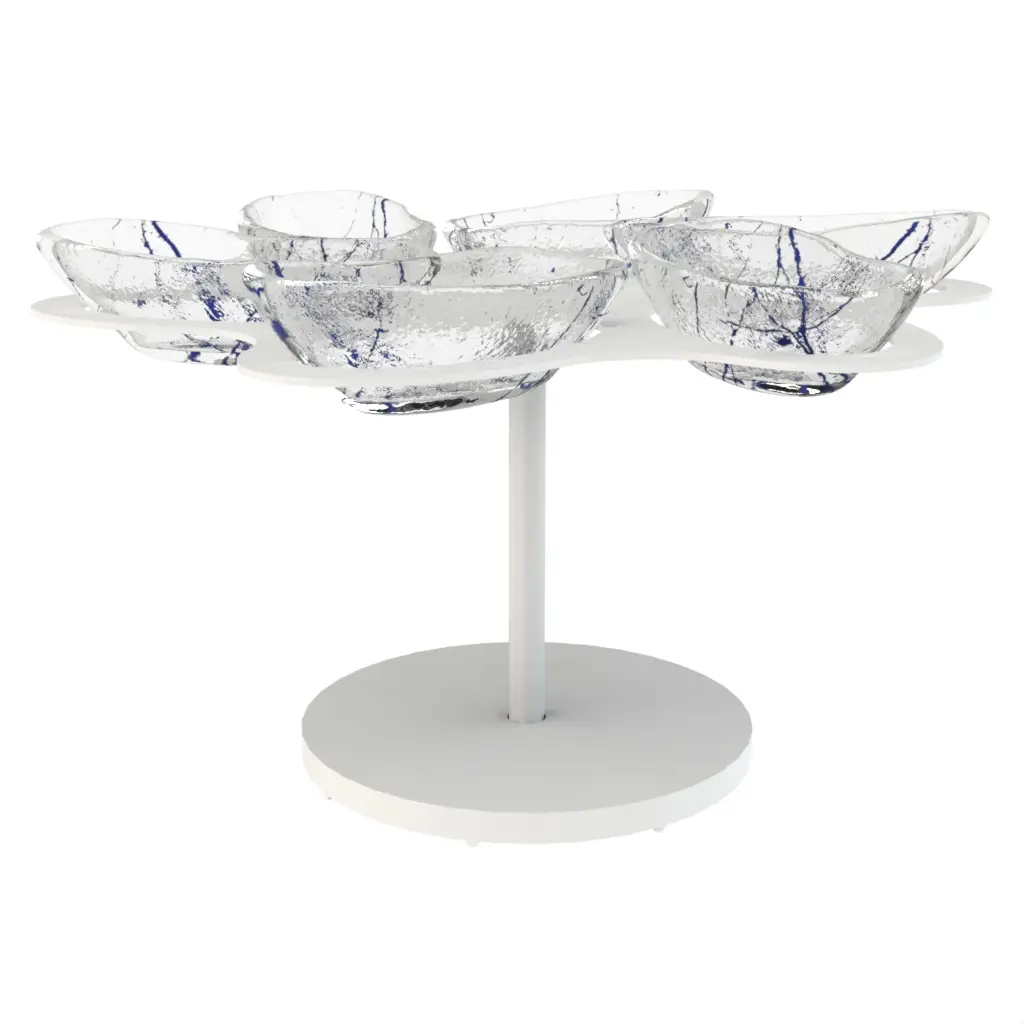 Lazy Susan Appetizer Tray in Cobalt Blue - Serving Dishes - 3/4 View