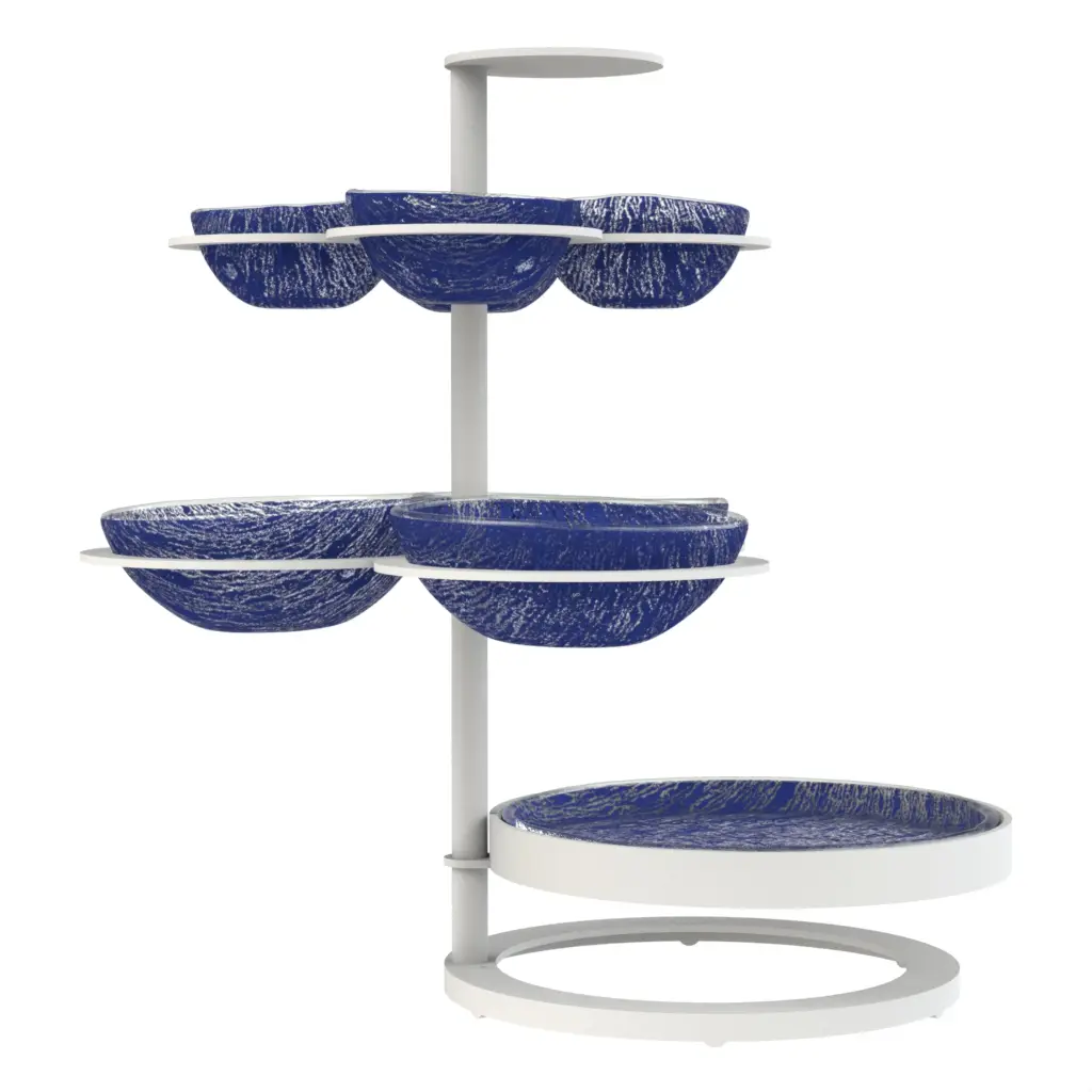 Lazy Susan Appetizer Tray - Serving Dishes | MyGlassStudio - 3/4 View