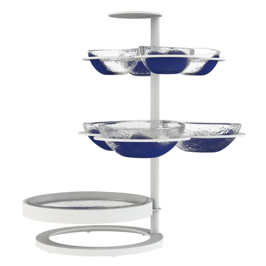 Lazy Susan Appetizer Tray - Serving Dishes | MyGlassStudio - 3/4 View
