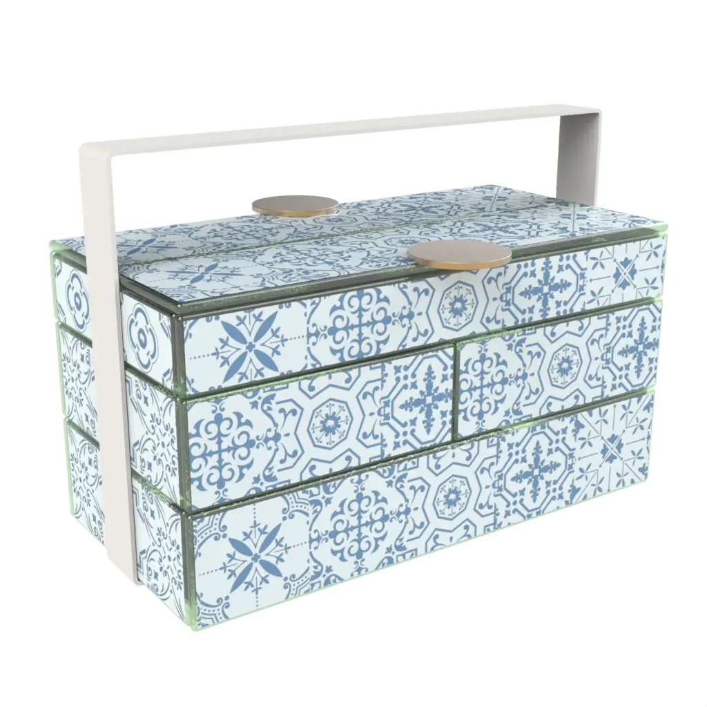 Luxury Picnic Basket - Specialty Serveware | MyGlassStudio - 3/4 View