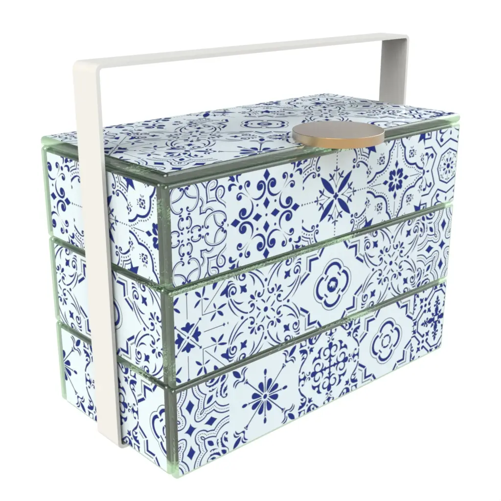 Luxury Picnic Set in Light Blue - Specialty Serveware - 3/4 View