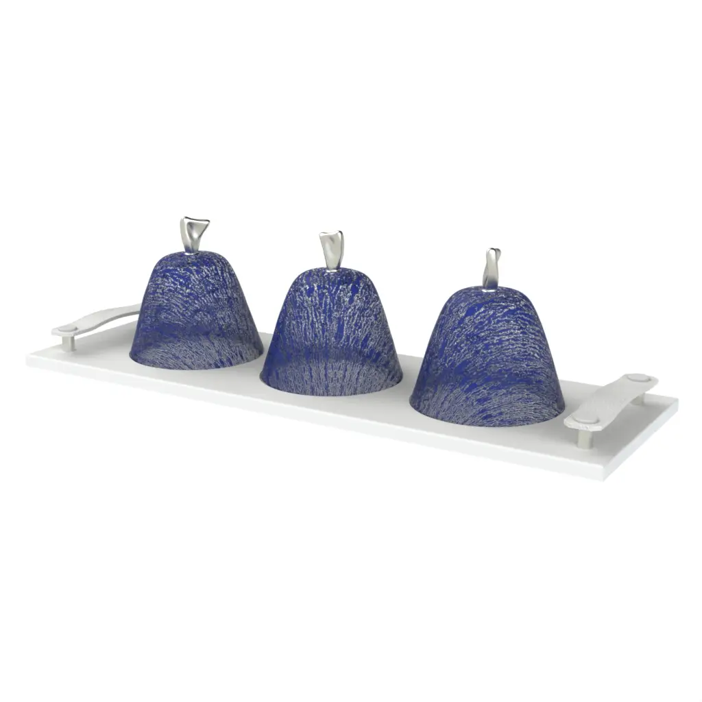 Marble Serving Tray in Cobalt Blue - Welcome Amenities - 3/4 View