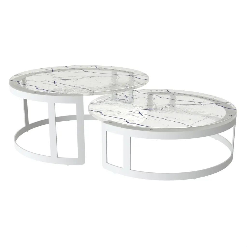 Nesting Risers in Cobalt Blue - Buffet Risers Stands - 3/4 View