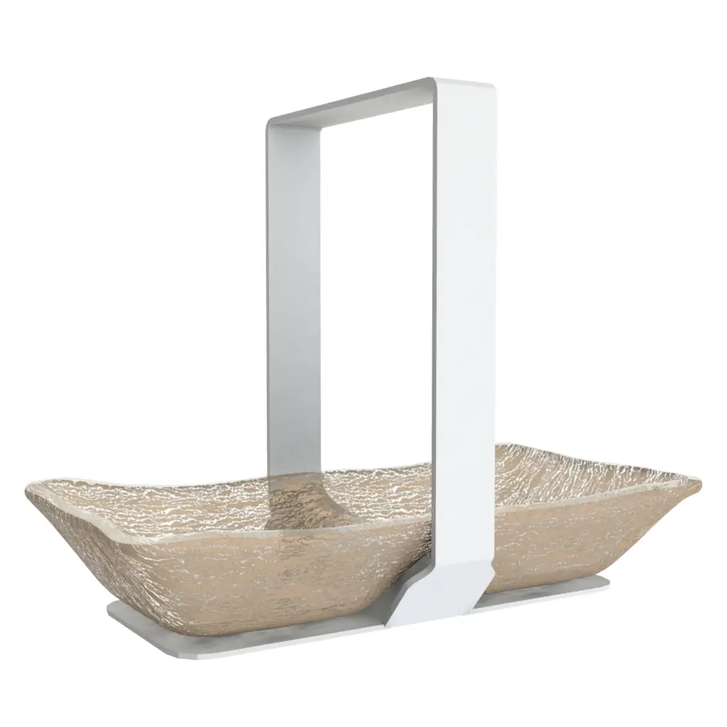 Nut Bowl Caddy in Almond Beige - Snacks Serveware - 3/4 View