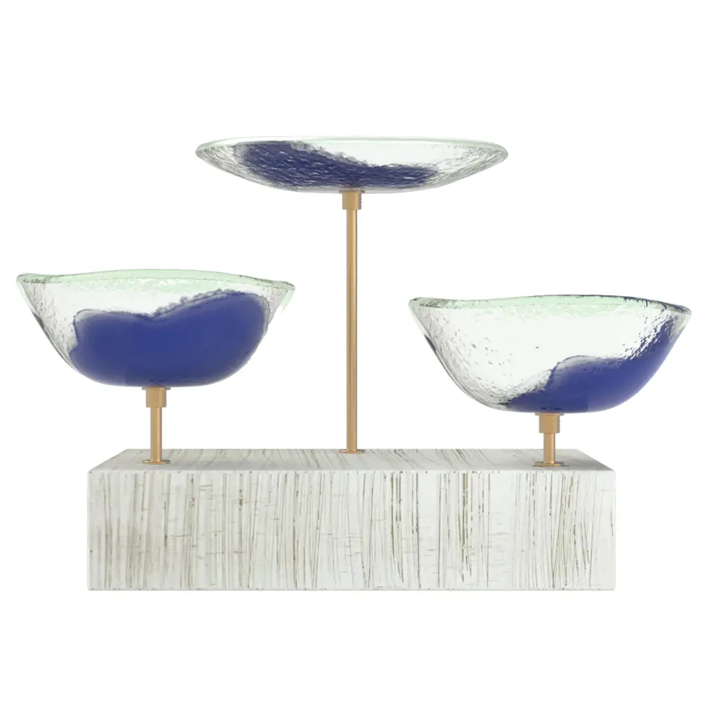 Nut Bowl Set in Cobalt Blue - Snacks Serveware - 3/4 View