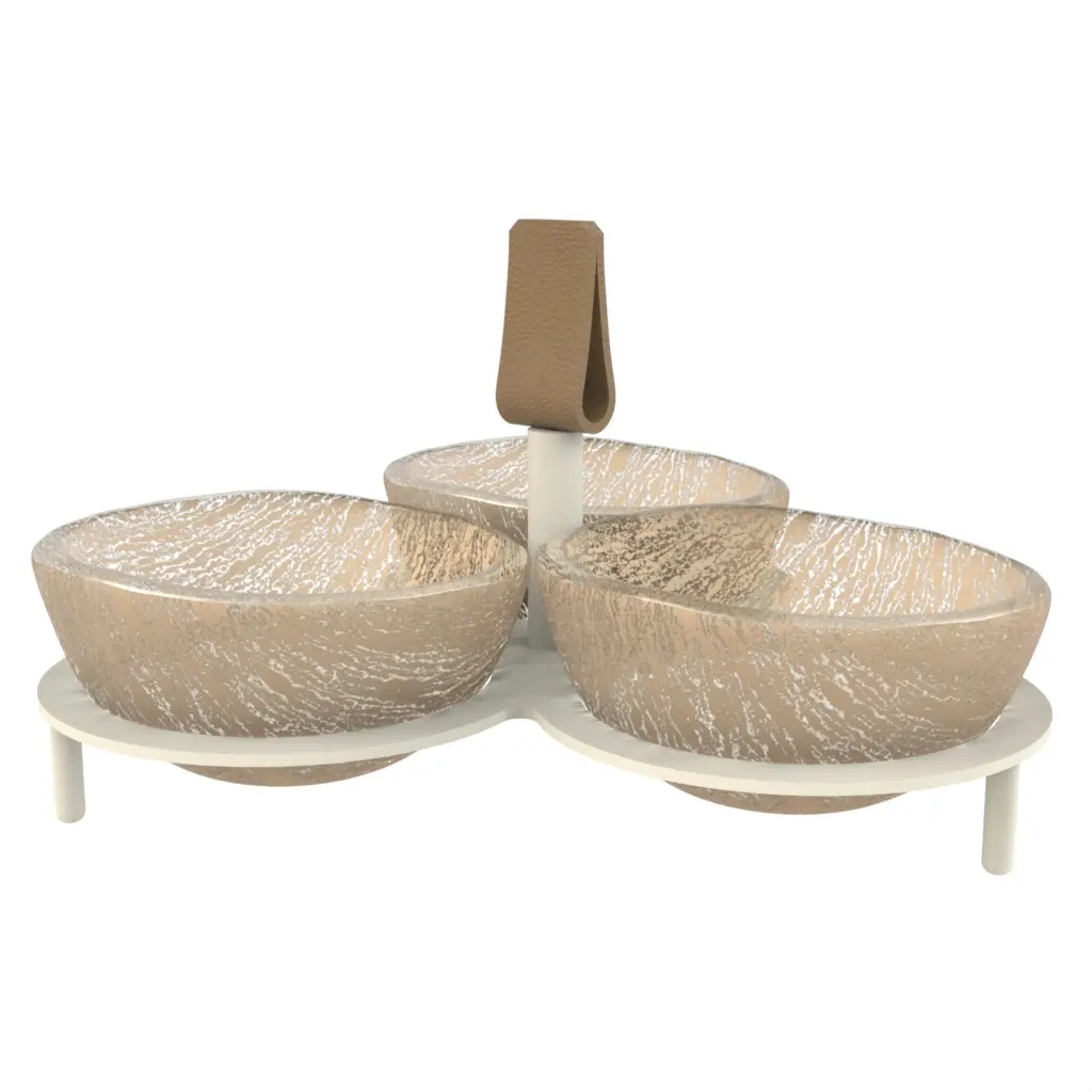 Nut Bowl Set in Almond Beige - Snacks Serveware - 3/4 View