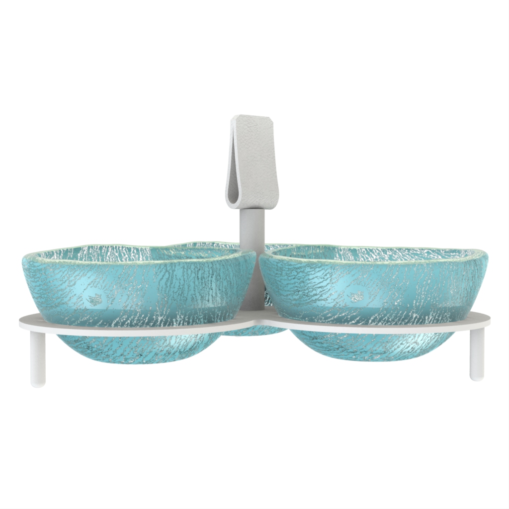Nut Dish in Porcelain Blue - Snacks Serveware - Side View