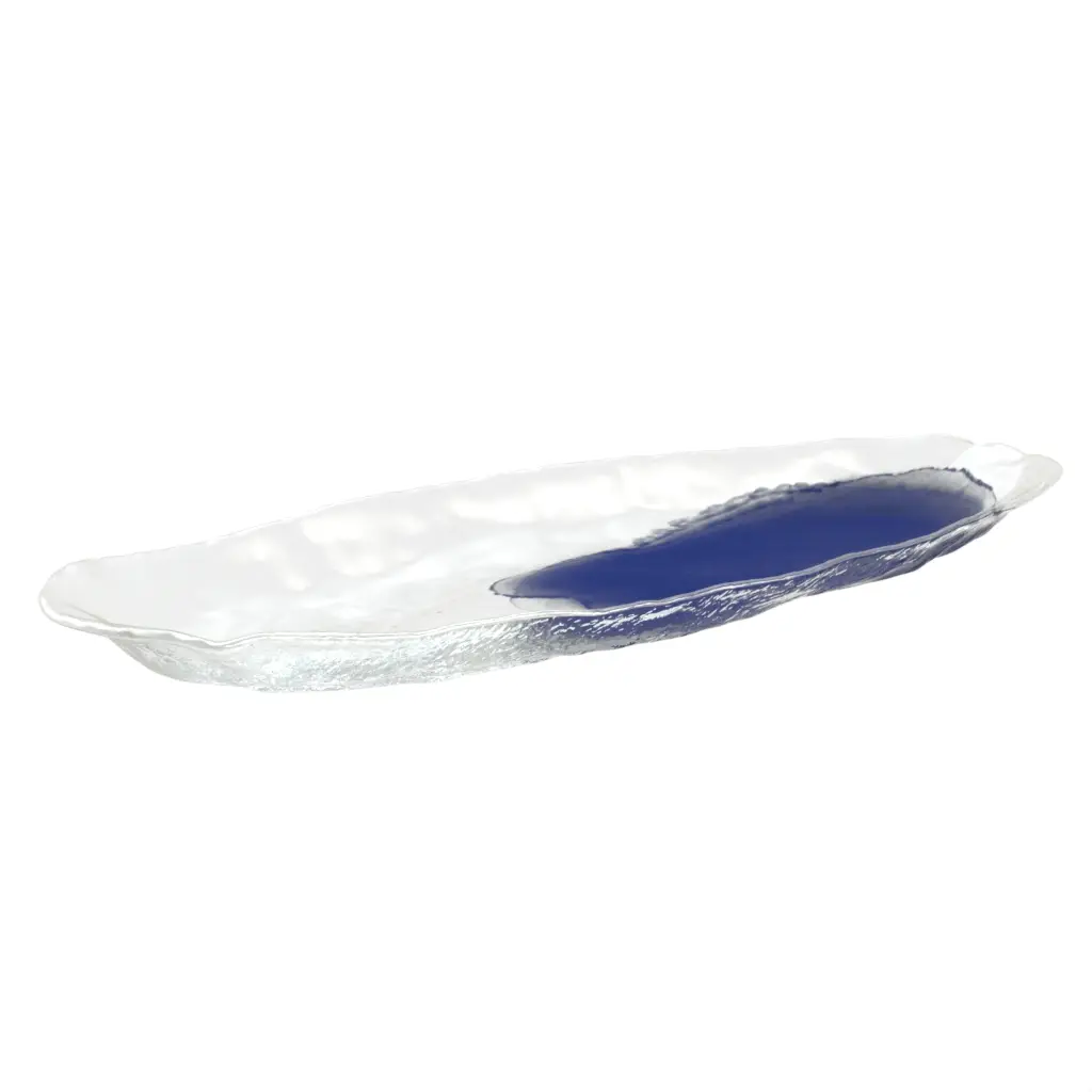 Oversized Glass Bowl in Cobalt Blue - Extra Large Serving Platters & Bowls - 3/4 View