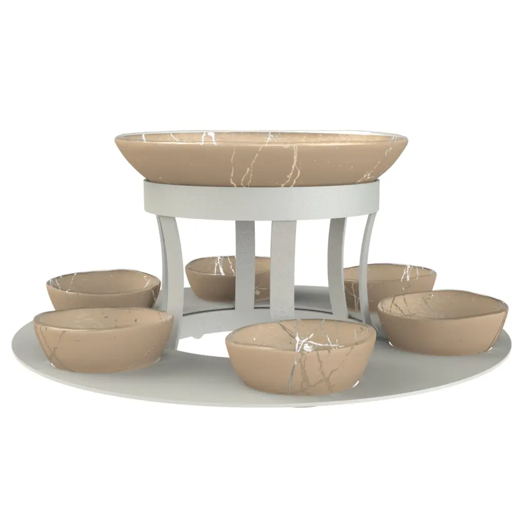 Oyster Serving Platter in Almond Beige - Specialty Dinnerware - 3/4 View