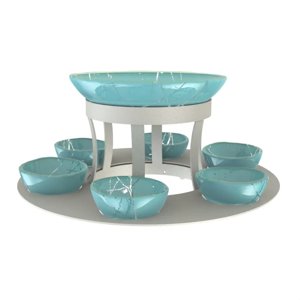 Oyster Tray in Porcelain Blue - Specialty Dinnerware - 3/4 View