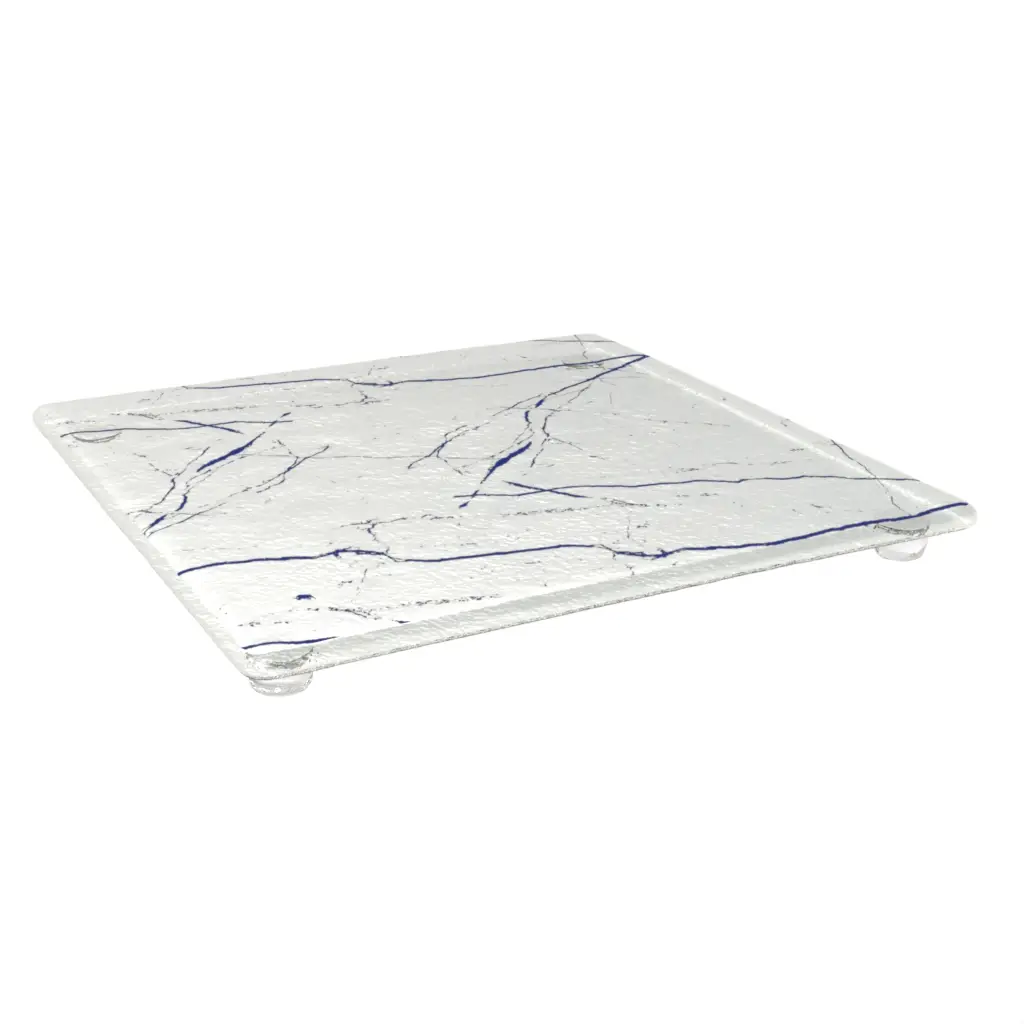 Serving Board With Legs - Serving Dishes | MyGlassStudio - 3/4 View